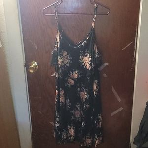 Torrid, black with floral print dress, size 2